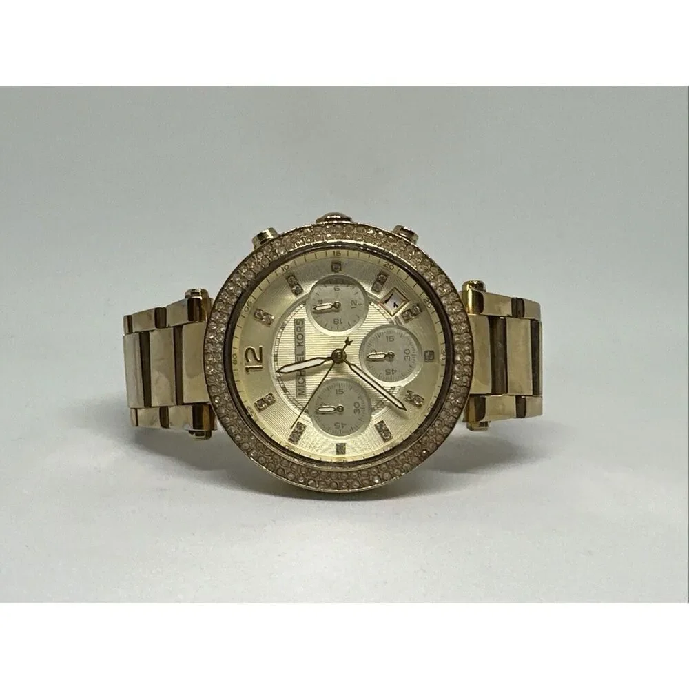 Michael Kors Parker MK5354 Women's Gold Stainless Steel Analog Dial Watch HME432